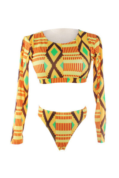 Zia Long Sleeve Ankara Bikini