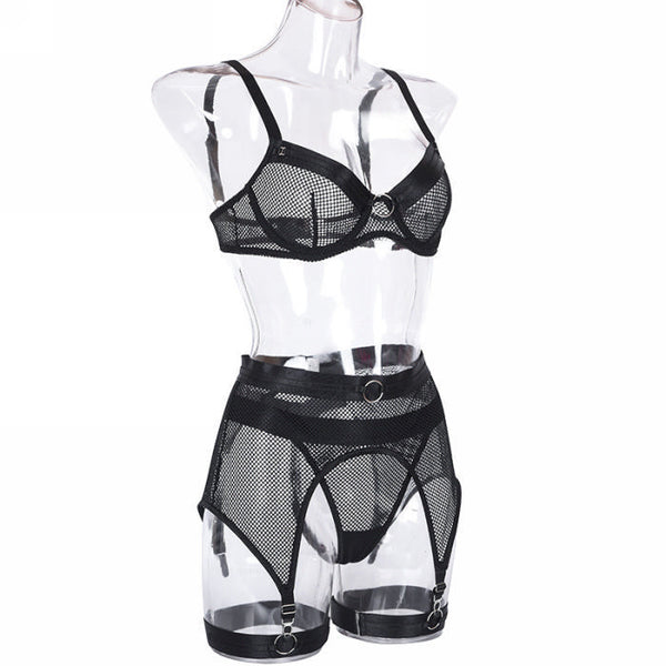 Netted Suspender Set