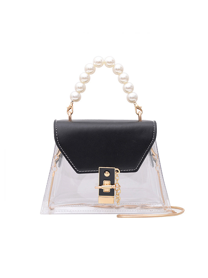 Pearled Clear Handbag