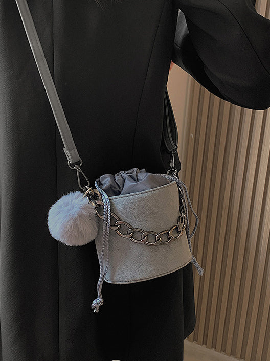 PomPom Bucket Handbag