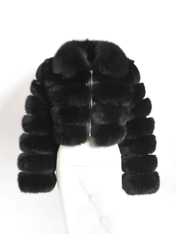 Collar Faux Fur Bubble Coat