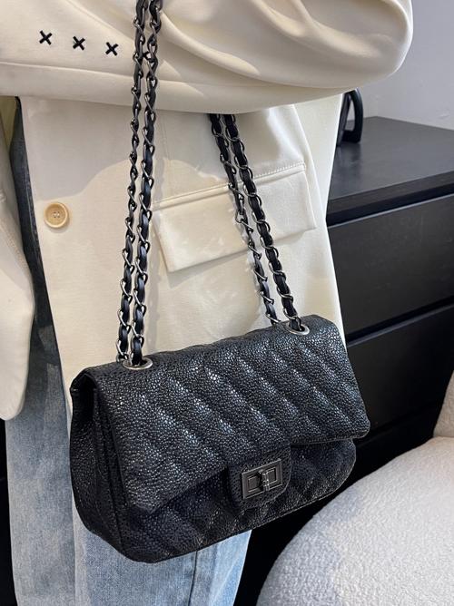 Quilted Flap Shoulder Bag