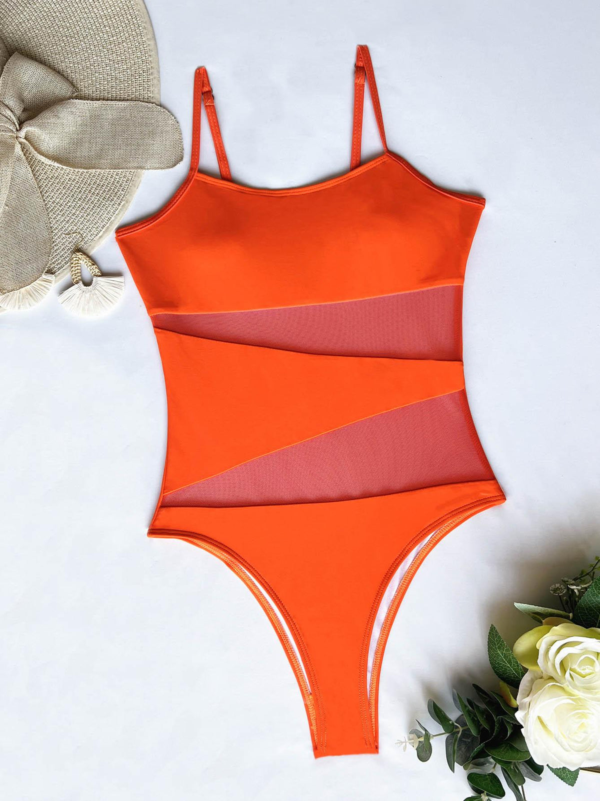 Slick Mesh Swimsuit