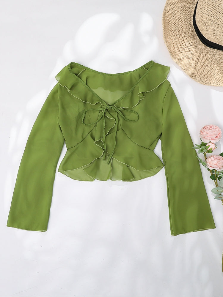 Jade Ruffle Blouse