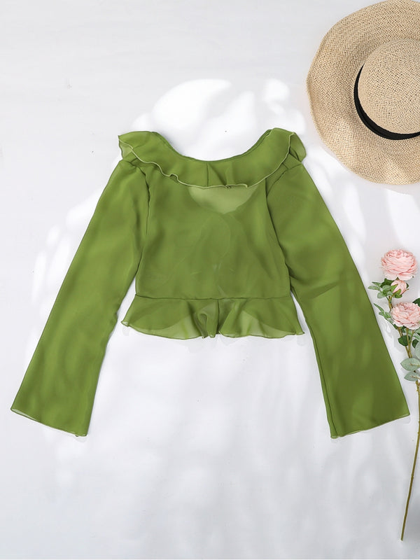 Jade Ruffle Blouse