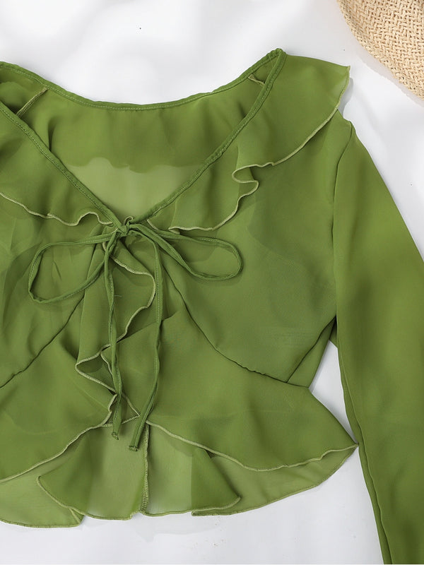 Jade Ruffle Blouse