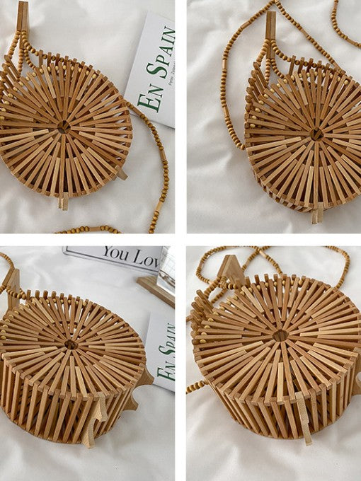 Bead Bamboo Basket Bag