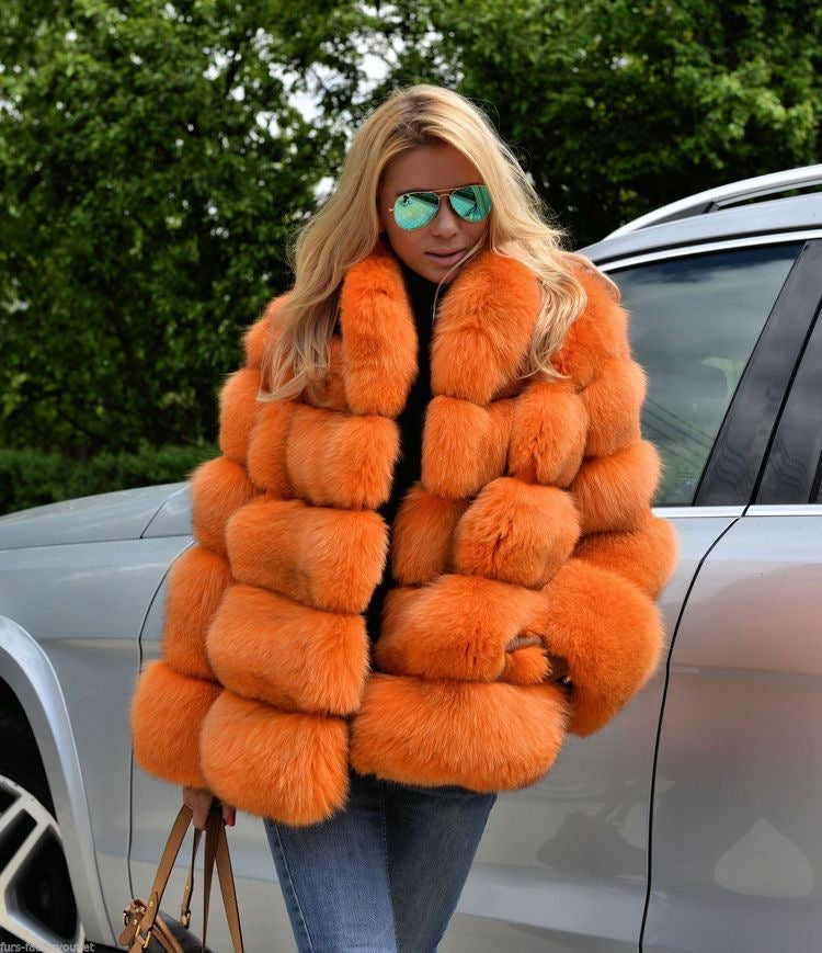 Mink jacket Louis Vuitton Orange size M International in Mink