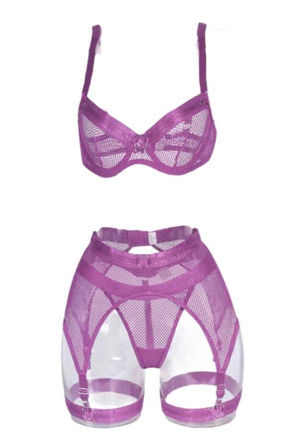 Netted Suspender Set